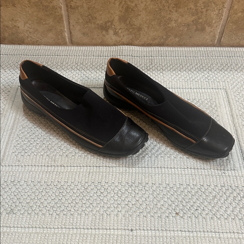 Sesto Meucci Black and Brown Slip-On Shoes - Picture 3 of 5